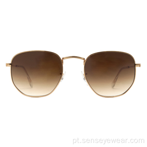 Mulheres de aço inoxidável UV400 Óculos de sol